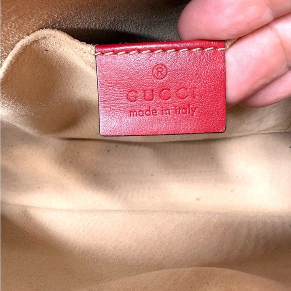 Authentic Gucci Marmont crossbody bag red leather gold GG - Picture 13 of 15